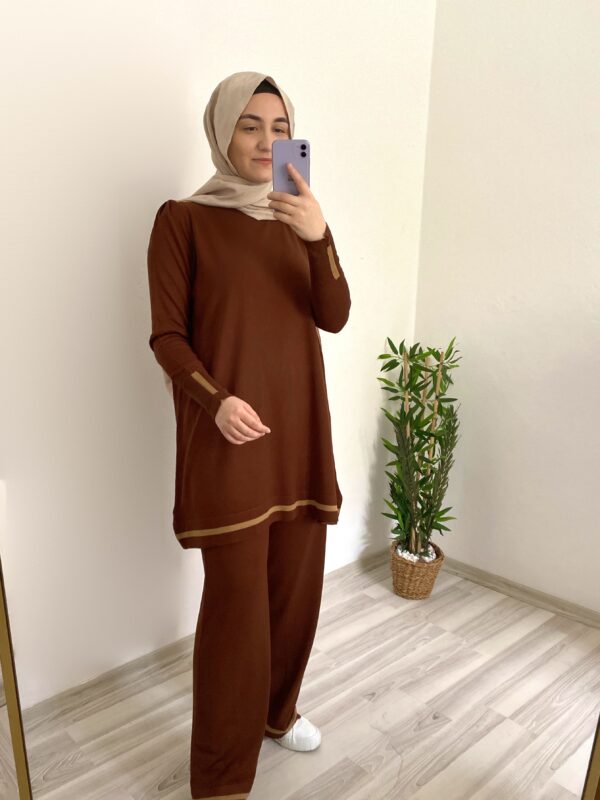 Tesettür Merserize Soğuk İplik Tunik Pantolon İkili Takım